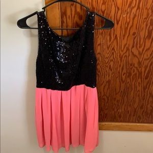 Black and pink dress